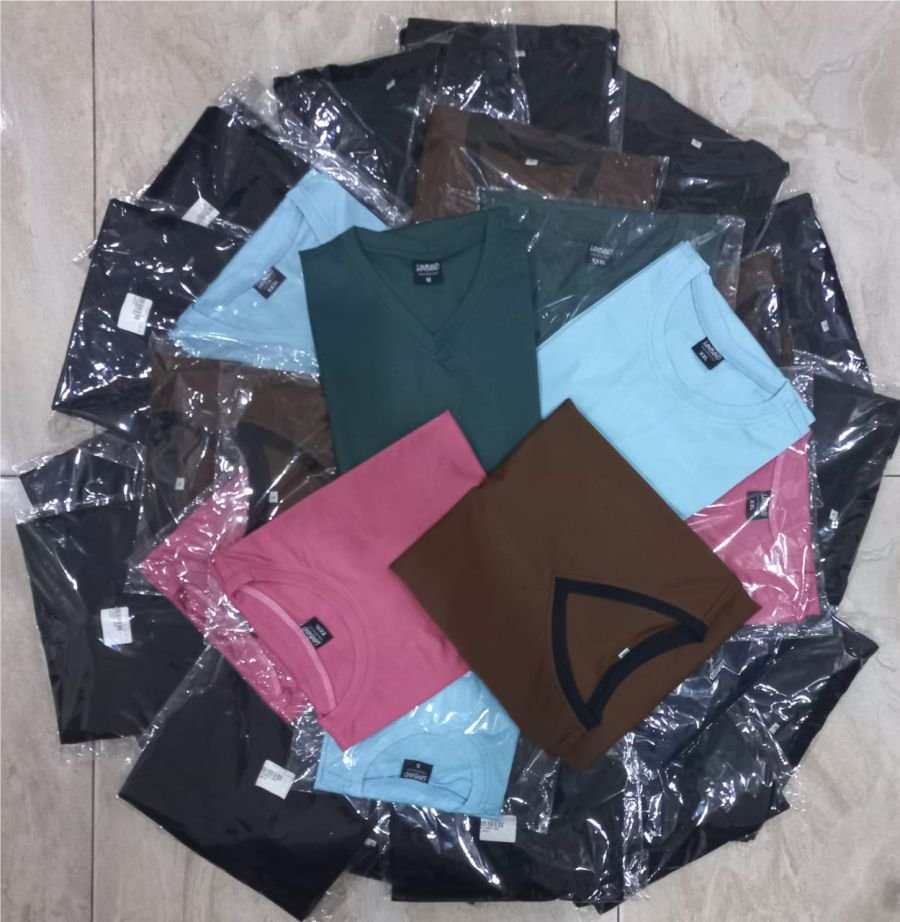 Different colours Plain t-shirt sold in wholesale in Nigeria