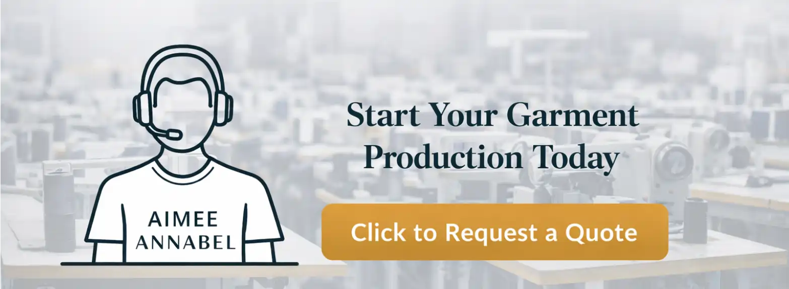 Contact Aimee Annabel garment factory support illustration with customer service agent in branded t-shirt and factory background in Lagos Nigeria"